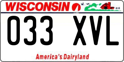 WI license plate 033XVL