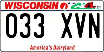 WI license plate 033XVN