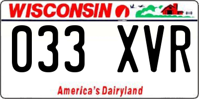 WI license plate 033XVR