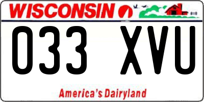 WI license plate 033XVU