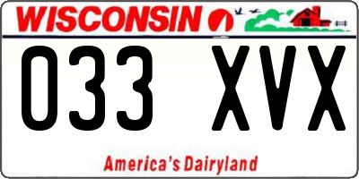 WI license plate 033XVX