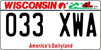 WI license plate 033XWA