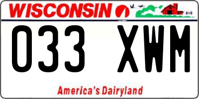 WI license plate 033XWM
