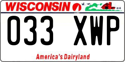 WI license plate 033XWP