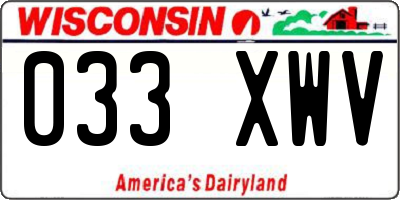WI license plate 033XWV