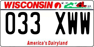 WI license plate 033XWW