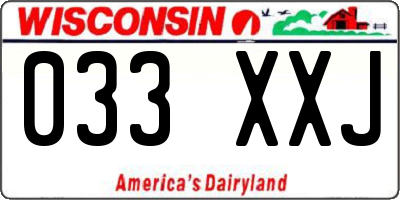 WI license plate 033XXJ