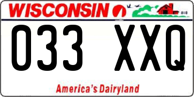 WI license plate 033XXQ