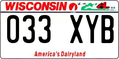 WI license plate 033XYB