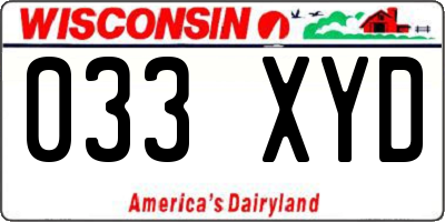 WI license plate 033XYD