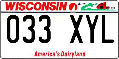 WI license plate 033XYL