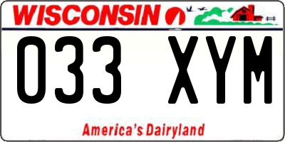 WI license plate 033XYM