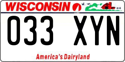 WI license plate 033XYN