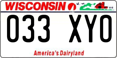 WI license plate 033XYO