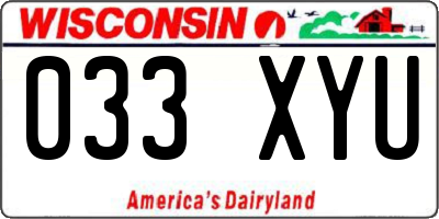 WI license plate 033XYU