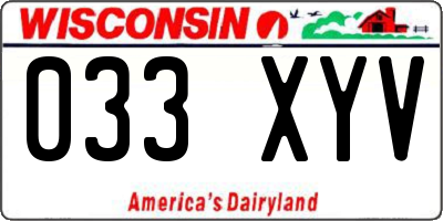 WI license plate 033XYV