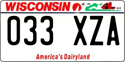 WI license plate 033XZA