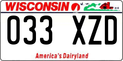 WI license plate 033XZD