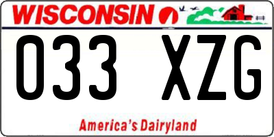 WI license plate 033XZG