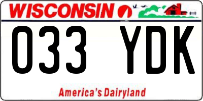 WI license plate 033YDK