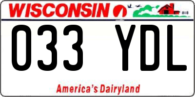 WI license plate 033YDL