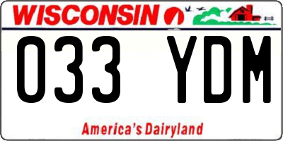 WI license plate 033YDM