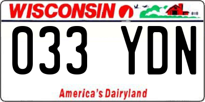 WI license plate 033YDN