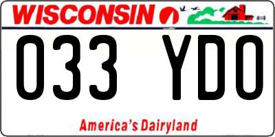 WI license plate 033YDO