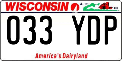 WI license plate 033YDP