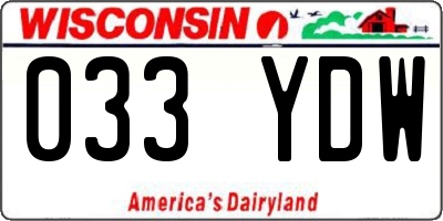 WI license plate 033YDW