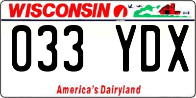 WI license plate 033YDX