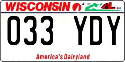 WI license plate 033YDY