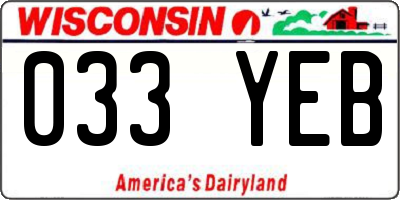 WI license plate 033YEB