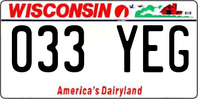 WI license plate 033YEG