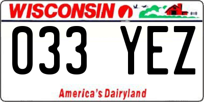 WI license plate 033YEZ