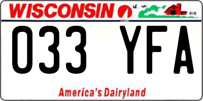 WI license plate 033YFA