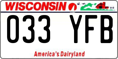 WI license plate 033YFB