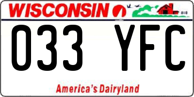 WI license plate 033YFC