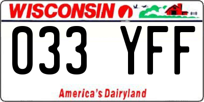 WI license plate 033YFF