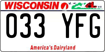 WI license plate 033YFG