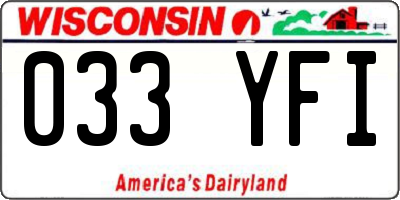 WI license plate 033YFI
