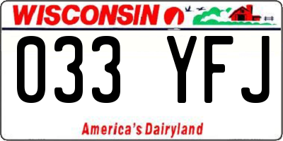 WI license plate 033YFJ