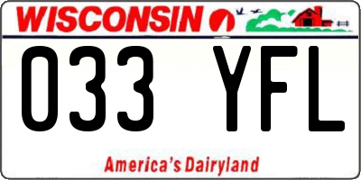 WI license plate 033YFL