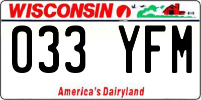 WI license plate 033YFM