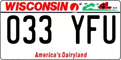WI license plate 033YFU