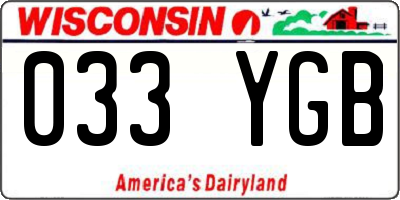WI license plate 033YGB
