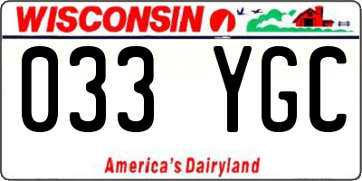 WI license plate 033YGC