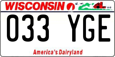 WI license plate 033YGE