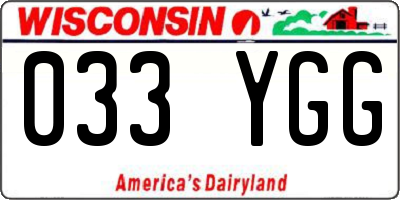 WI license plate 033YGG