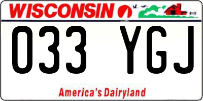 WI license plate 033YGJ